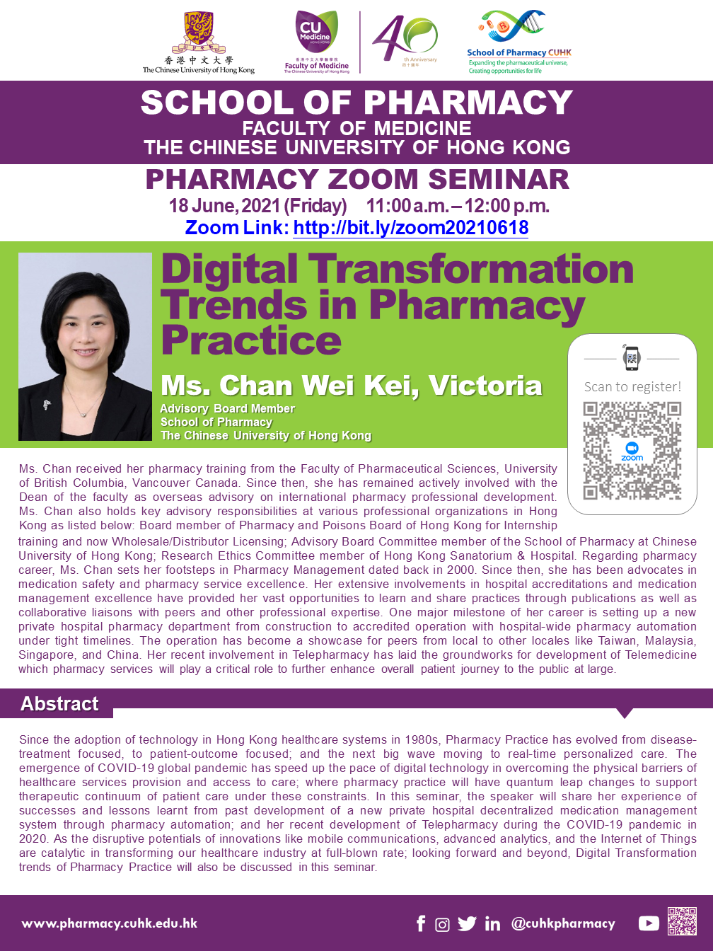 Pharmacy Seminar – Digital Transformation Trends in Pharmacy Practice by Victoria Chan