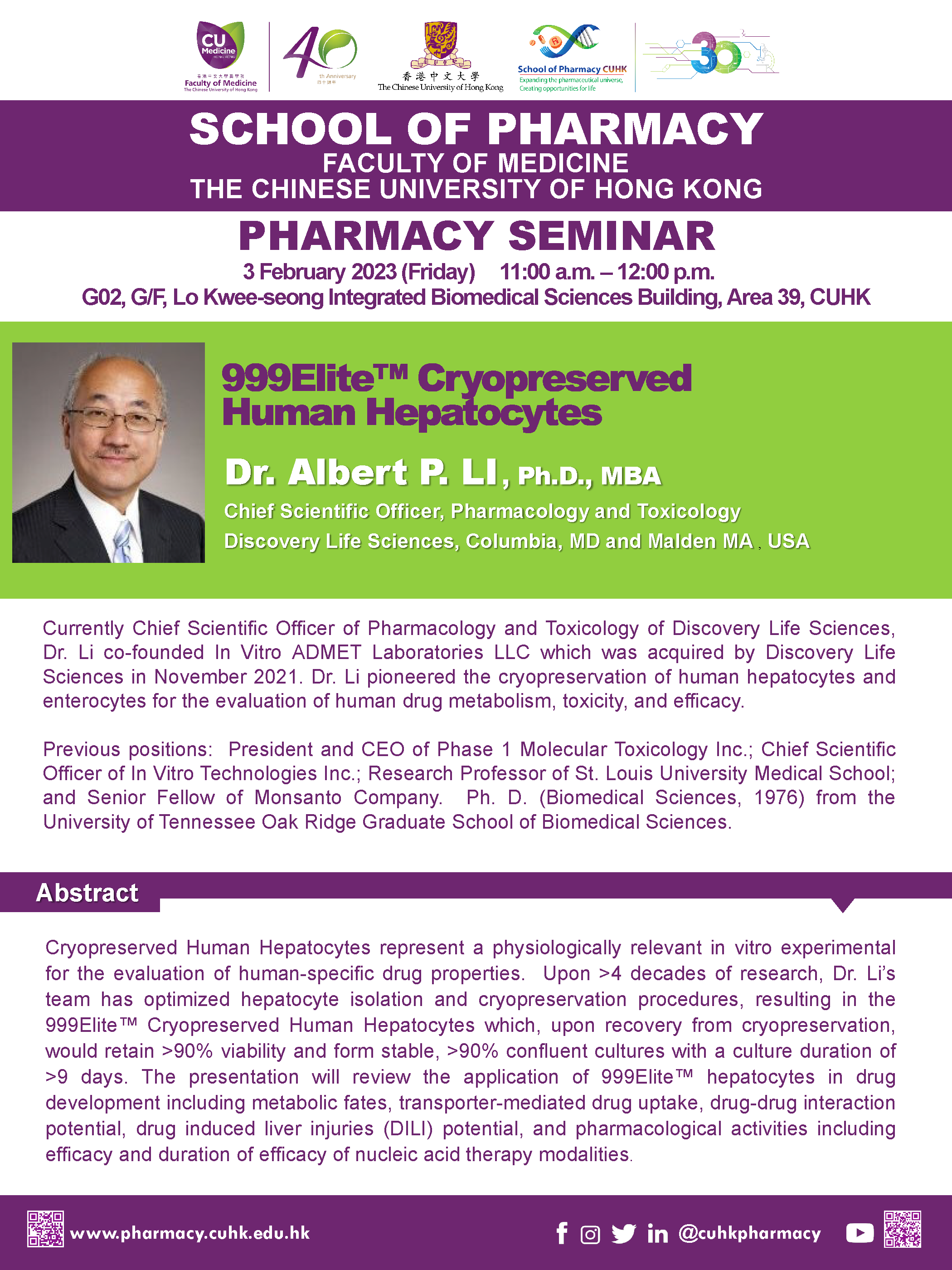 "999Elite™ Cryopreserved Human Hepatocytes" by Dr. Albert Li from Discovery Life Sciences, Columbia, USA